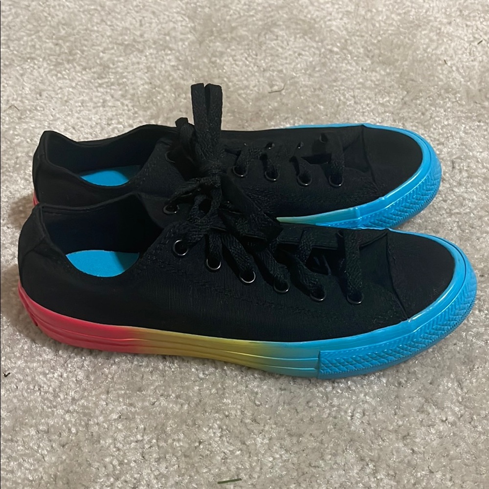 Black with rainbow bottom Converse Sneakers